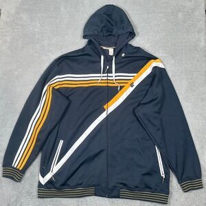 Vintage Rocawear Mens 4X Full Zip Track Jacket Hoodie Navy Blue 100% Cotton Y2k